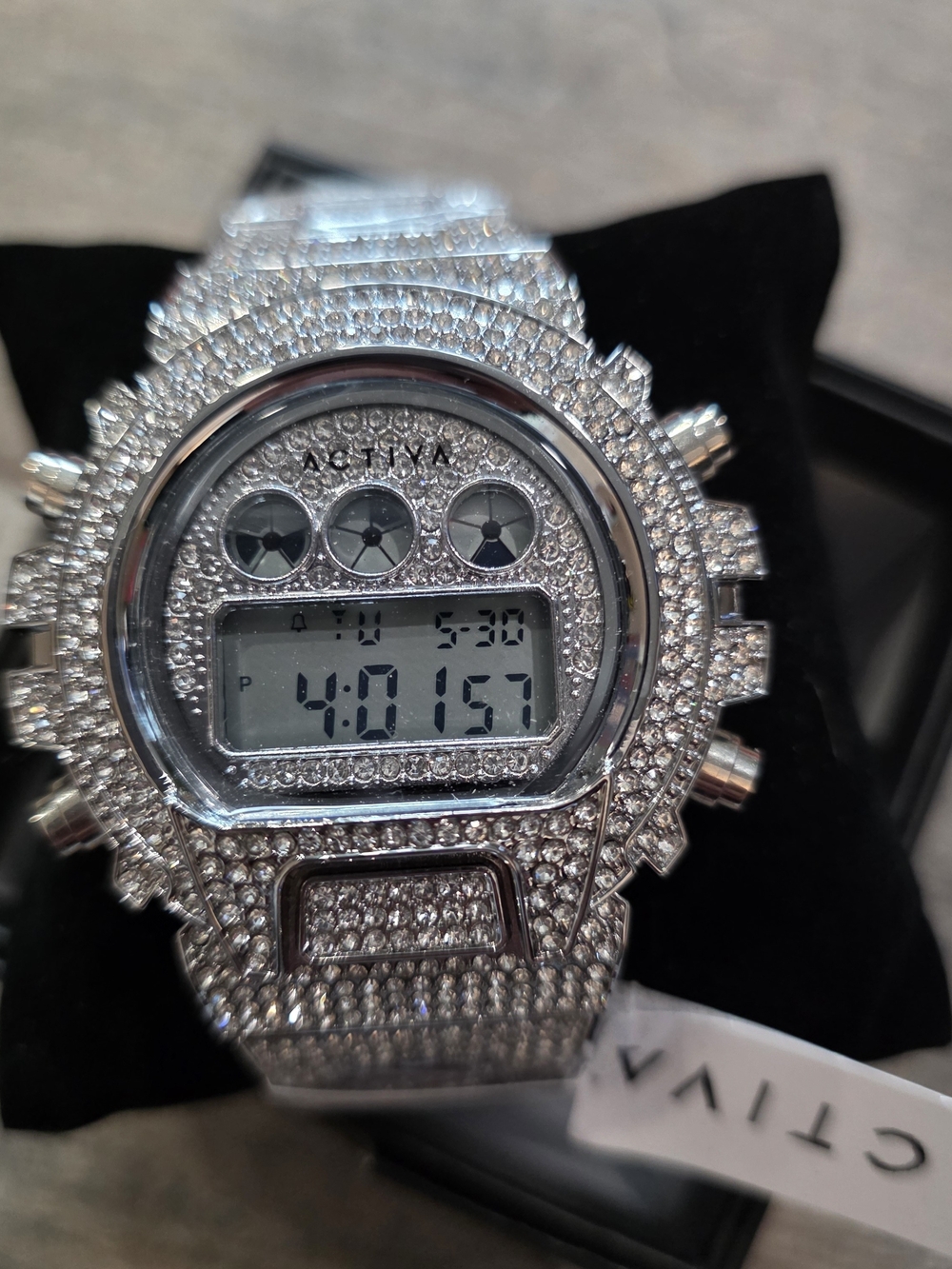 64. ACTIVA Silver Crystal Digital Watch